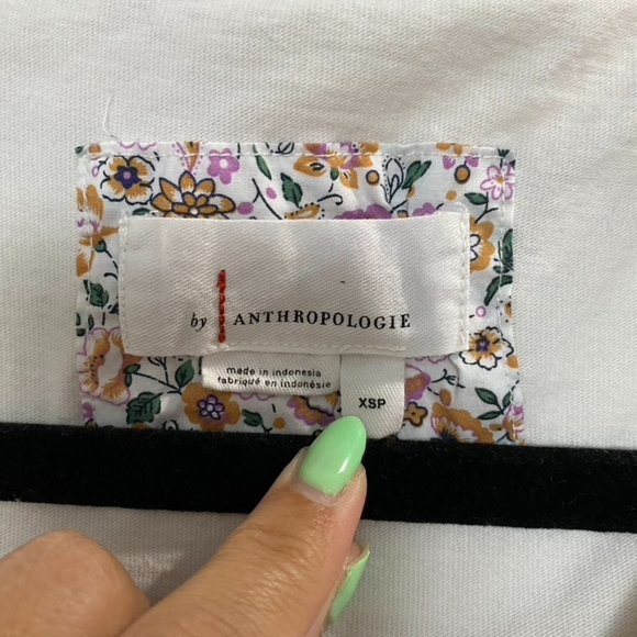 Anthropologie Peter Pan Collar Front Tie Sleeveless Tank Blouse Cream XS - Picture 5 of 5